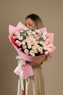 Mono bouquet of peony rose Mansfield - DJ flowers