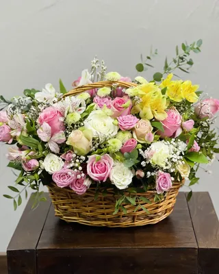 Summer morning basket arrangement delivery in Dubai