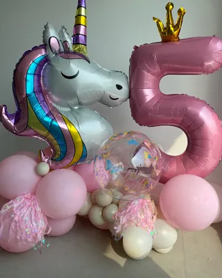 Birthday Balloon set Unicorn Fantasy