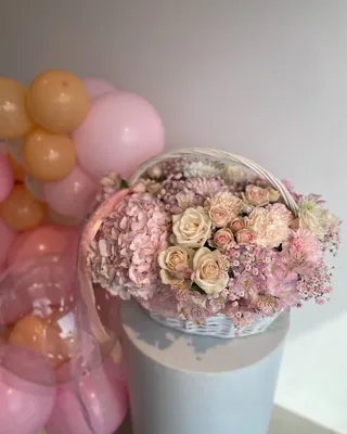 Flower basket arrangement Pink Meadow