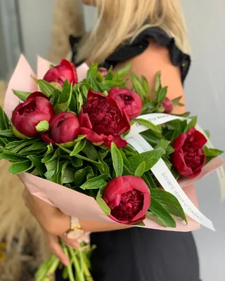 Monobouquet of red peonies Ruby Serenade