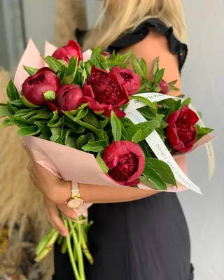 Monobouquet of red peonies Ruby Serenade