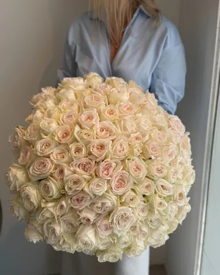 Monobouquet of fragrant white O'hara roses Glimmer