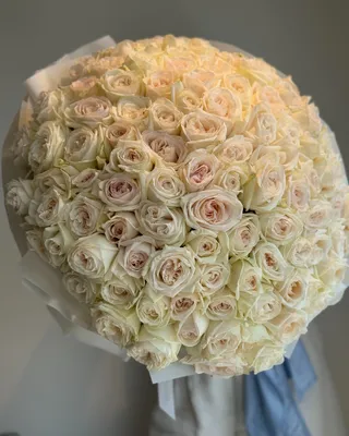 Monobouquet of fragrant white O'hara roses Glimmer