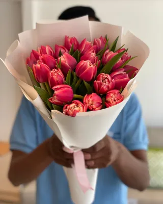 Monobouquet of tulips Blushing Petals