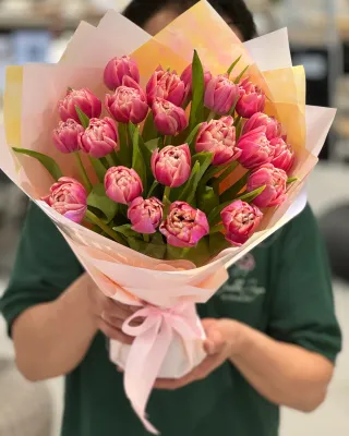 Monobouquet of tulips Blushing Petals