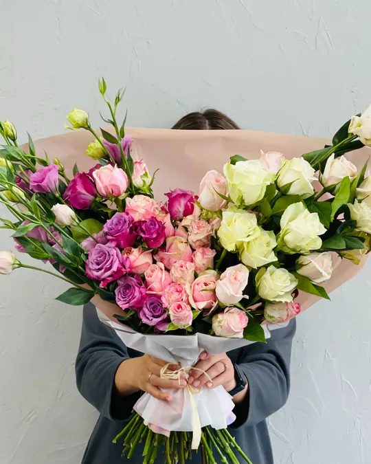 Signature bouquet Rose-eustoma mix