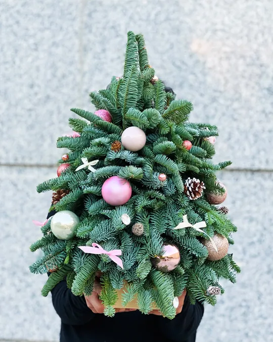 Pink Lights Christmas tree (size S)