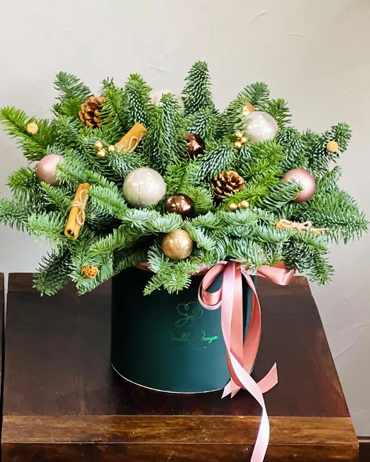 Loving Christmas box arrangement