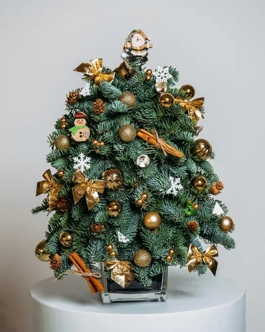 Christmas tree Golden lights (size S)