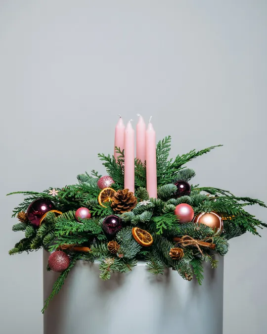 Christmas table centerpiece Rose gold
