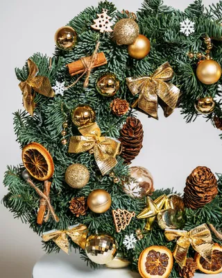 Christmas wreath Bronze lights