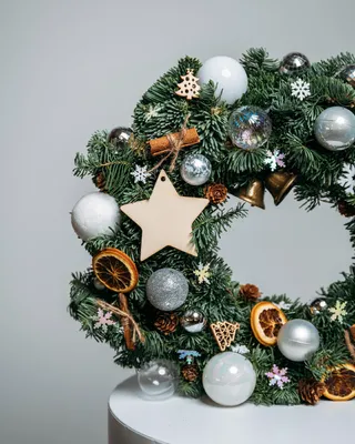 Christmas wreath Silver lights