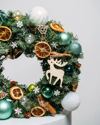 Christmas wreath Green lights