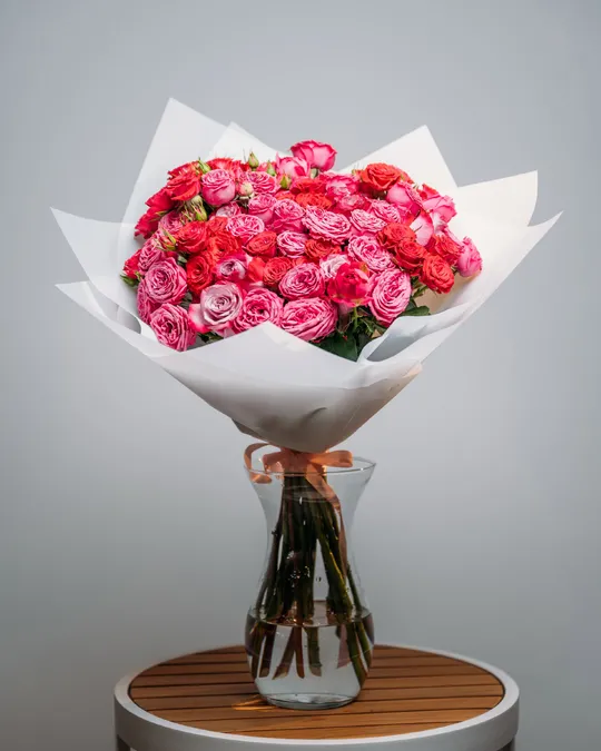 Vase arrangement of spray roses Vibrant Visions