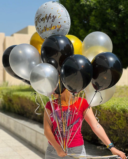 Balloons Happy Birthday to Him set - DJ flowers