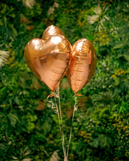 Balloons Rose-gold hearts - DJ flowers