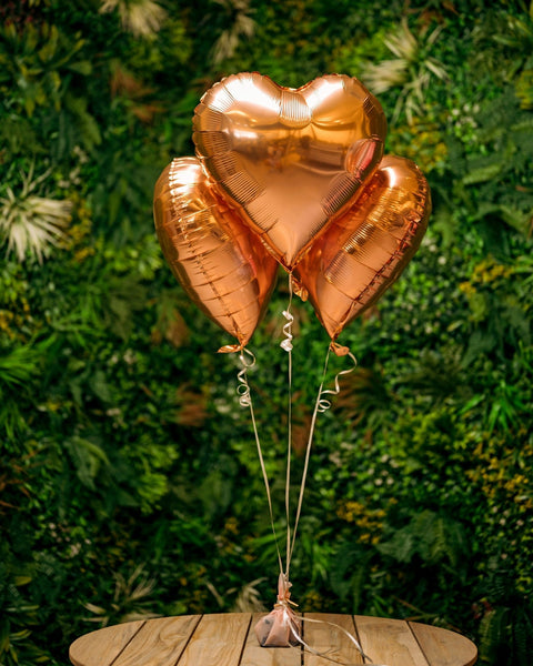 Balloons Rose-gold hearts - DJ flowers