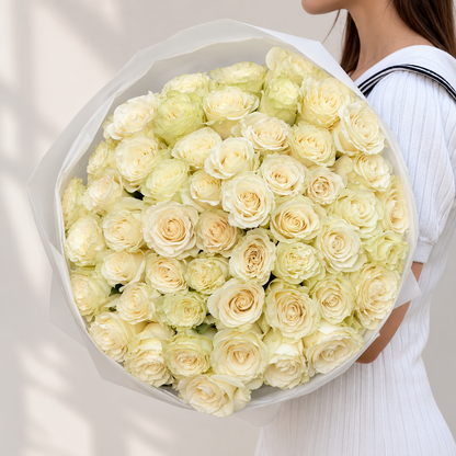 Bouquet White Rose Halo - DJ flowers