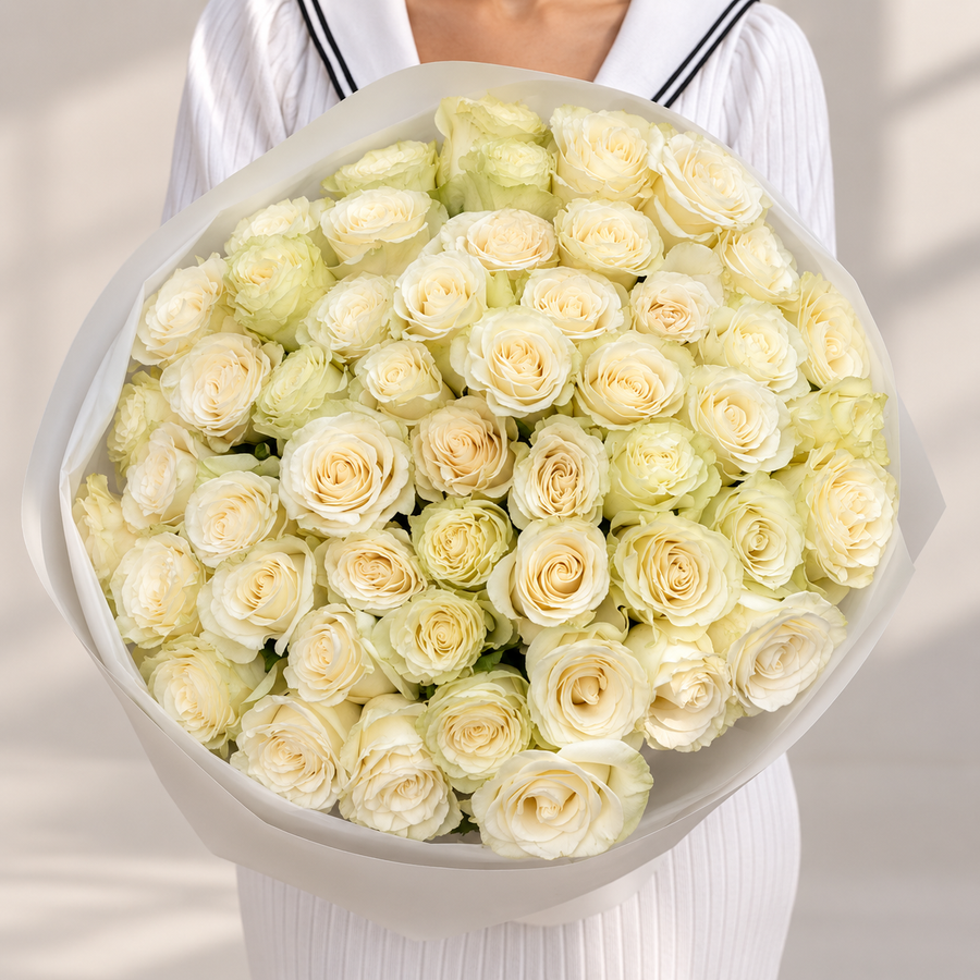 Bouquet White Rose Halo - DJ flowers