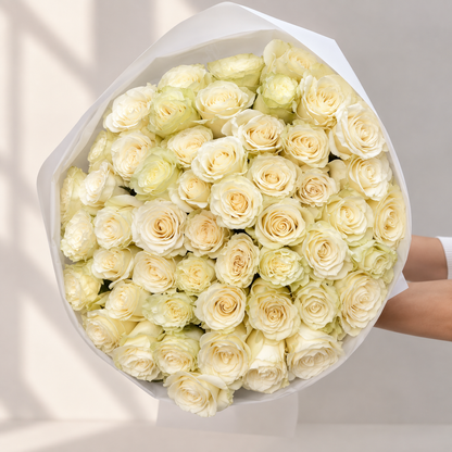 Bouquet White Rose Halo - DJ flowers