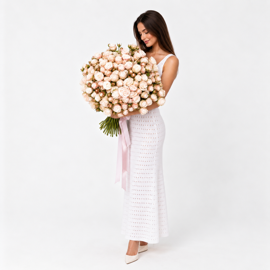 Bouquet Cream Rose Meringue - DJ flowers