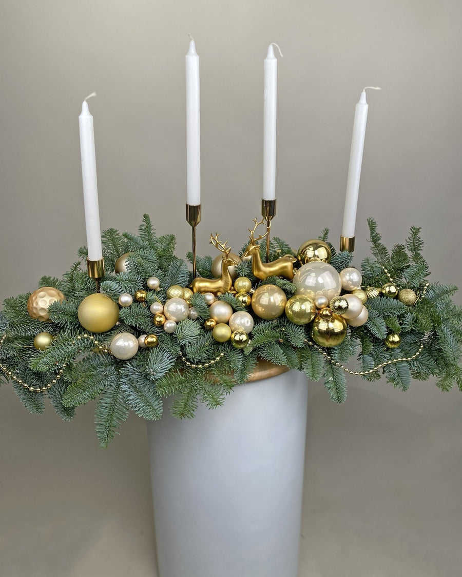 Оформление новогоднего стола Festive Horizon