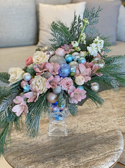 Christmas vase arrangement for table Snow-Kissed Grace - DJ flowers