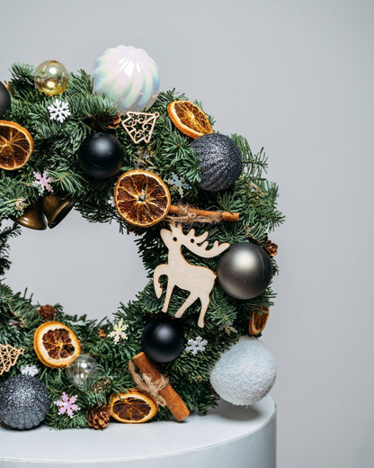 Christmas wreath Star lights - DJ flowers