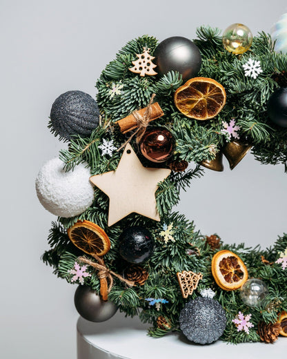 Christmas wreath Star lights - DJ flowers