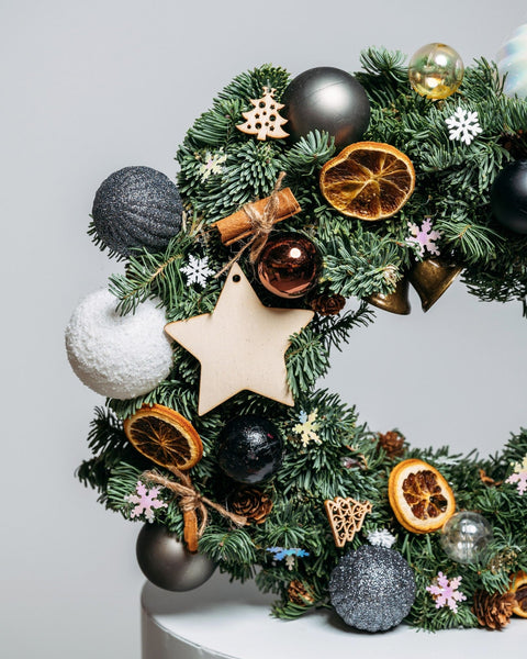 Christmas wreath Star lights - DJ flowers