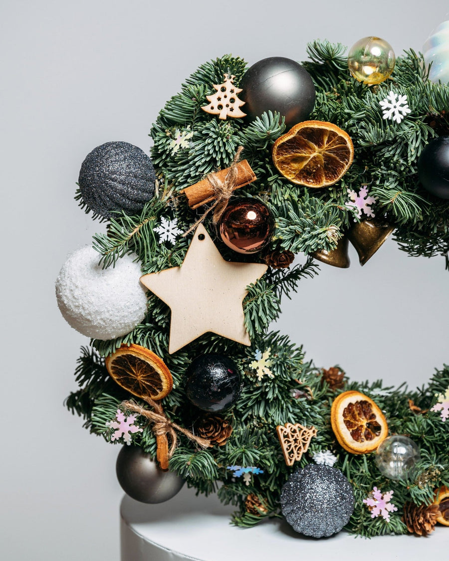 Christmas wreath Star lights - DJ flowers