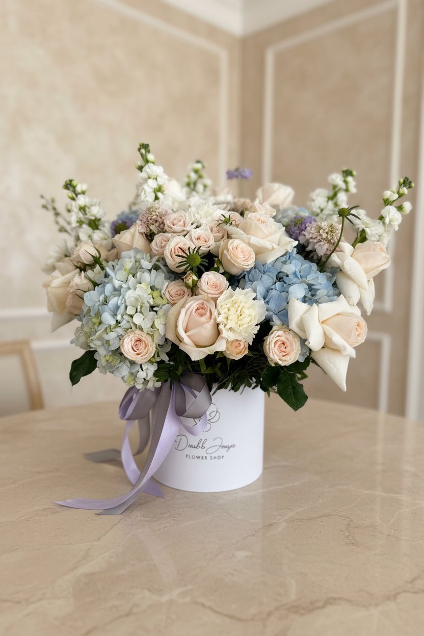 Flower box arrangement Chicory - DJ flowers