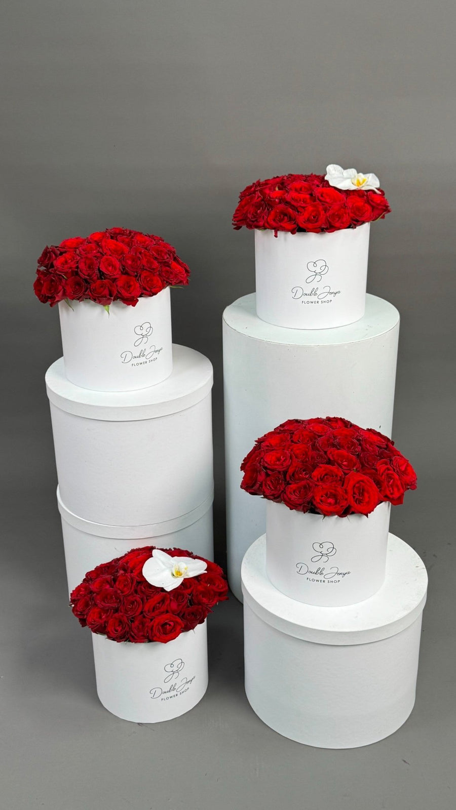 Gift set of red roses boxes Soulmate - DJ flowers