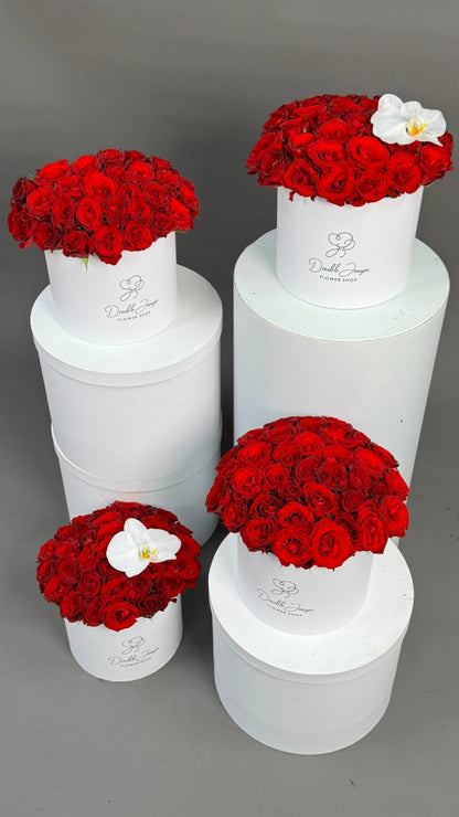 Gift set of red roses boxes Soulmate - DJ flowers