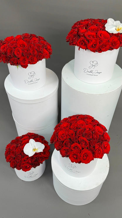 Gift set of red roses boxes Soulmate - DJ flowers
