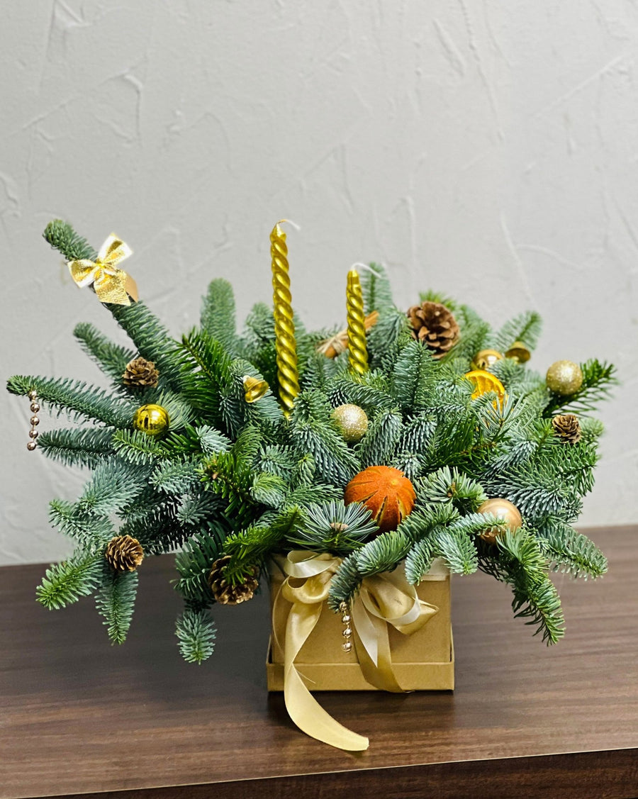 Golden spirit box arrangement - DJ flowers