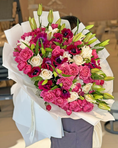 Mixed bouquet with lilies Berry Sangria - DJ flowers
