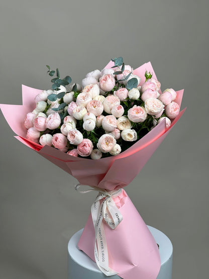 Mono bouquet of peony rose Mansfield - DJ flowers