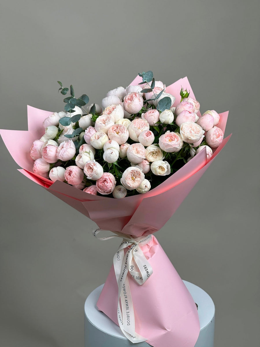 Mono bouquet of peony rose Mansfield - DJ flowers