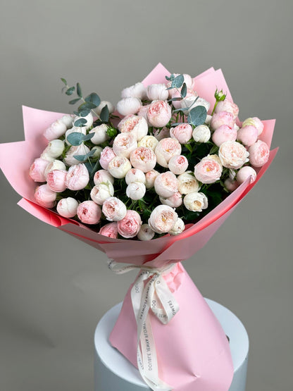 Mono bouquet of peony rose Mansfield - DJ flowers