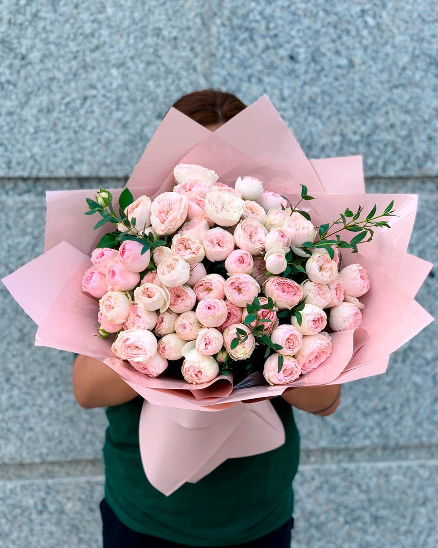 Mono bouquet of peony rose Mansfield - DJ flowers