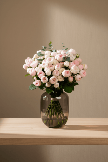 Mono bouquet of peony rose Mansfield - DJ flowers