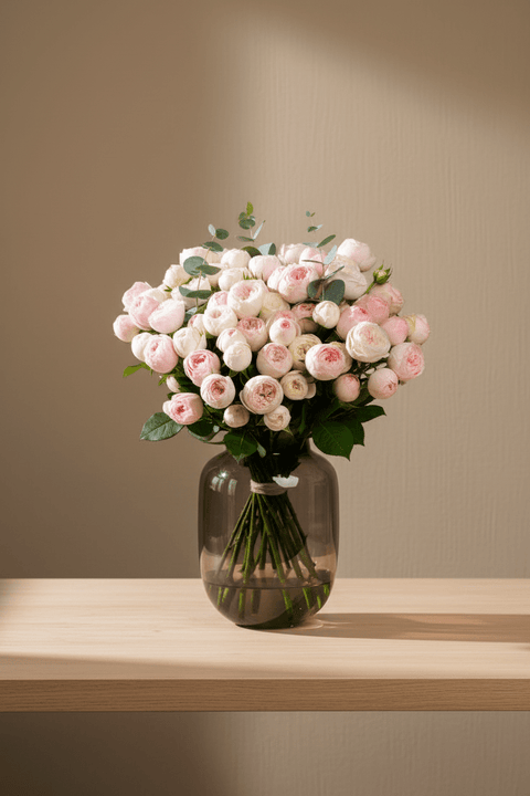 Mono bouquet of peony rose Mansfield - DJ flowers