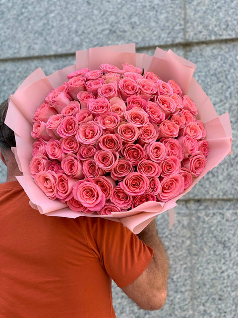 Monobouquet of roses Rosy Dawn - DJ flowers