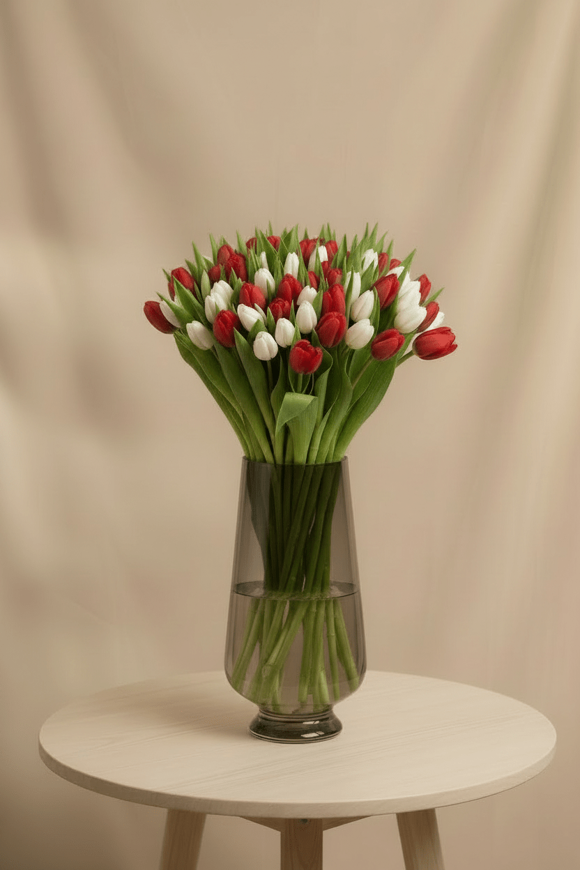Monobouquet of tulips Spring Flame - DJ flowers
