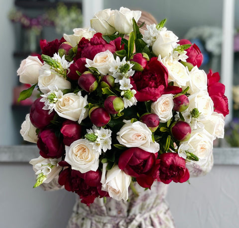 Peony bouquets Peony with O’hara rose - DJ flowers