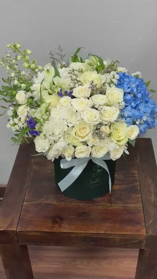 Blue touch box arrangement product video