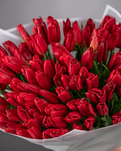 Tulips bouquet Crimson Elegance - DJ flowers