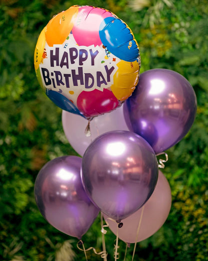 With purple baloon set - DJ flowers